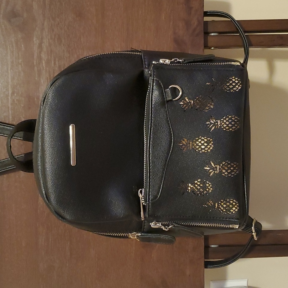 Black Gold Pineapple Mini Backpack